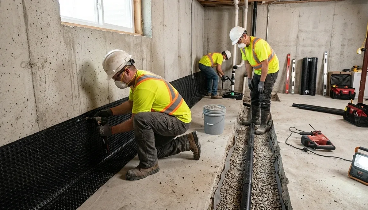 Basement waterproofing service in Canton, MI protecting a home foundation from water damage