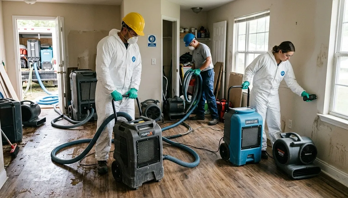 Water damage restoration team in Canton, MI providing 24/7 emergency service