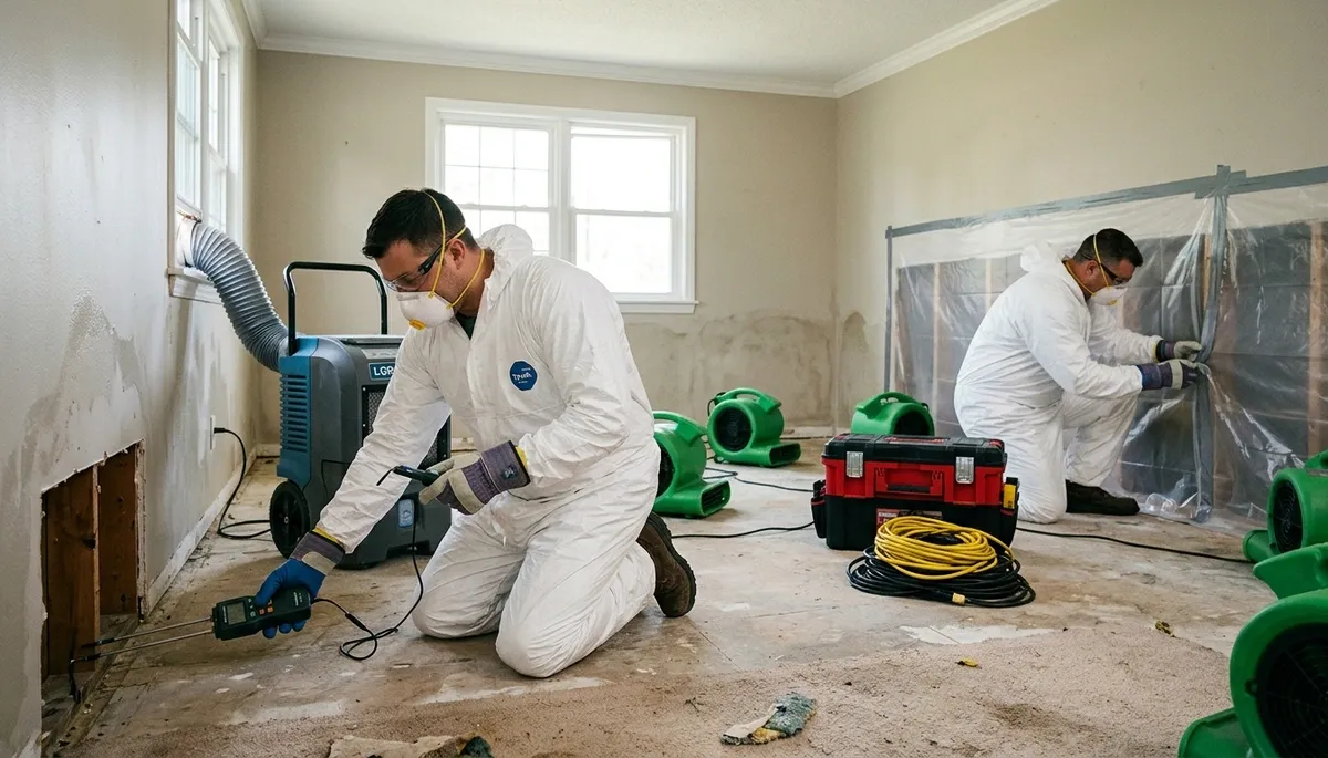 Water damage restoration team in Canton, MI providing 24/7 emergency cleanup and repairs