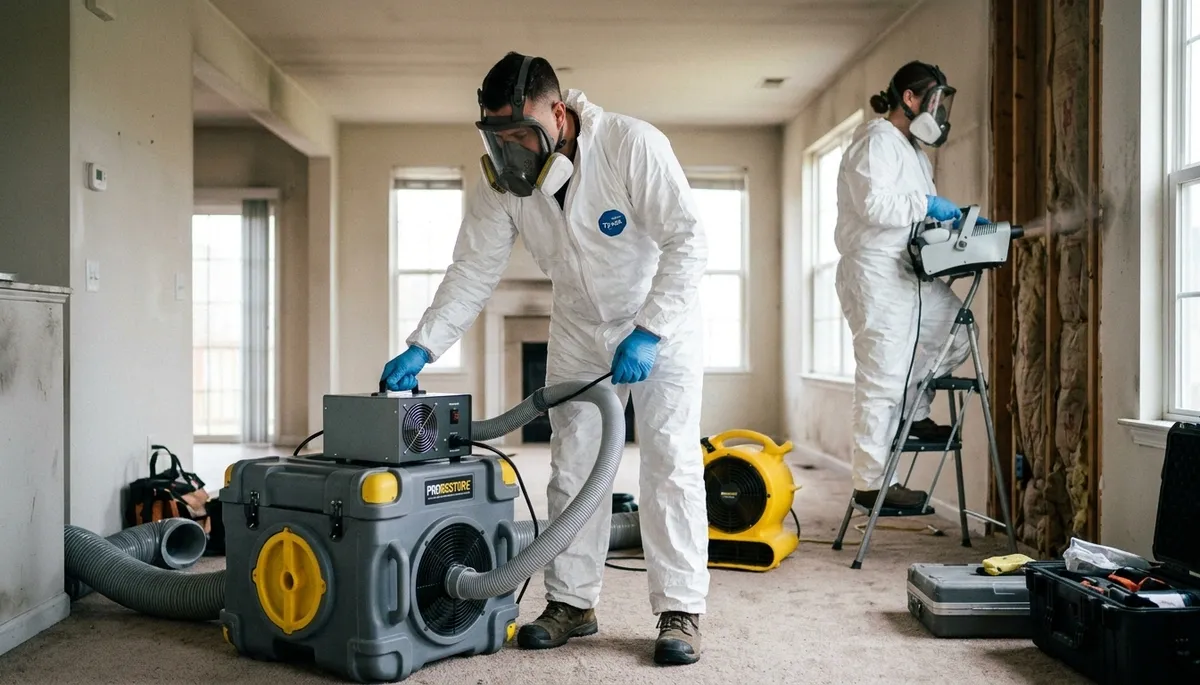 Odor removal technician serving Canton, MI homes after water damage and musty odors