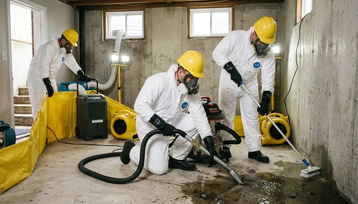 Sewage cleanup crew restoring a Canton, MI home after a sewer backup, 24/7 water damage service