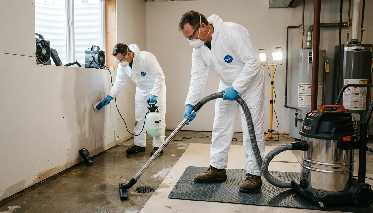 Sewer backup cleanup crew in Canton, MI restoring a flooded home after wastewater damage