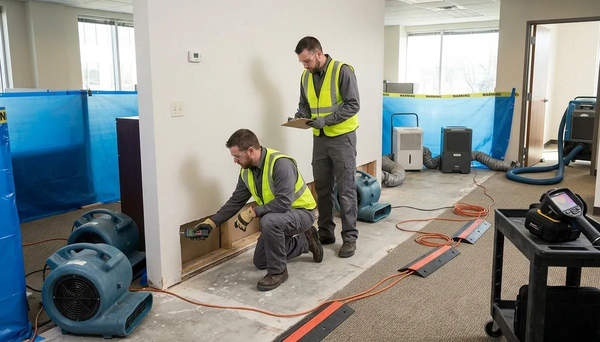 Structural drying equipment for water damage restoration in Canton, MI home