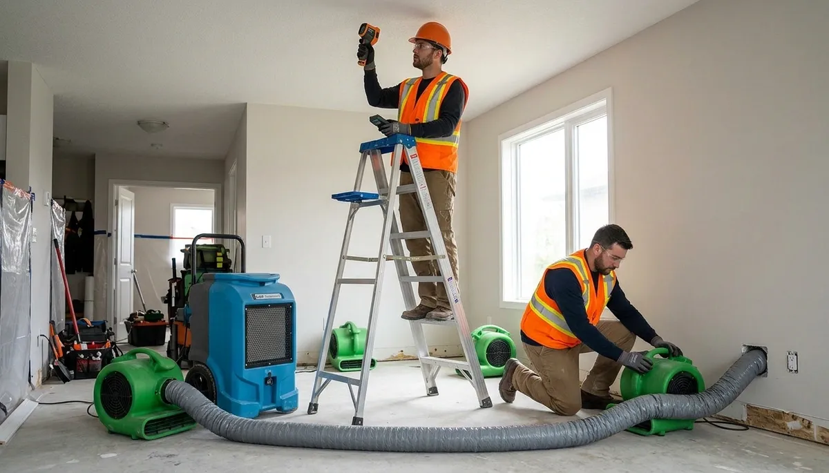Structural drying equipment for water damage restoration in Canton, MI home