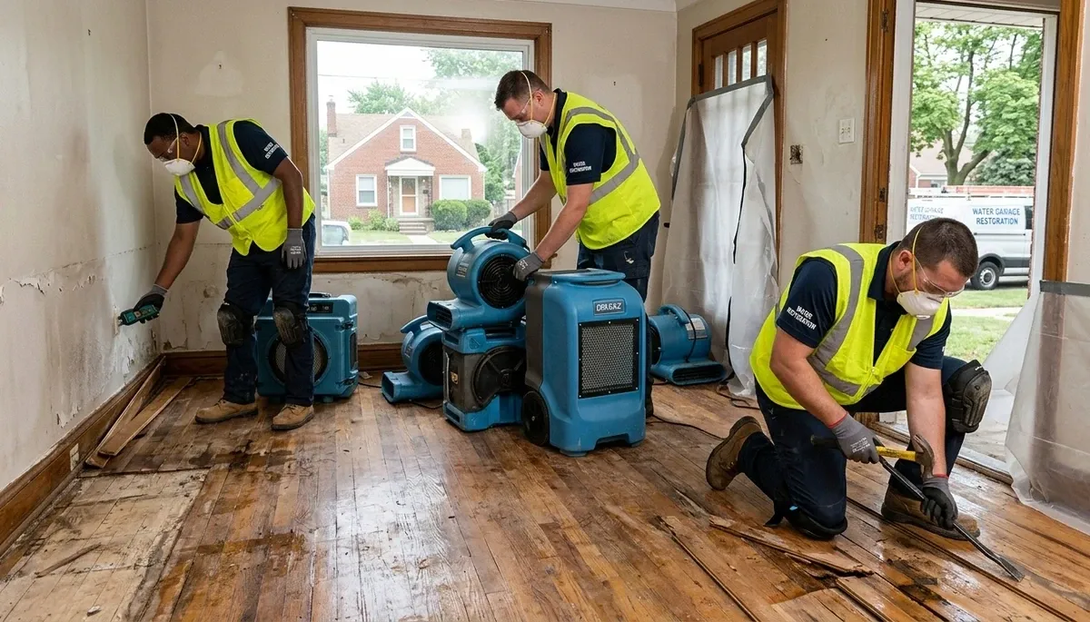 Water damage restoration team serving Canton, MI for emergency cleanup and repairs