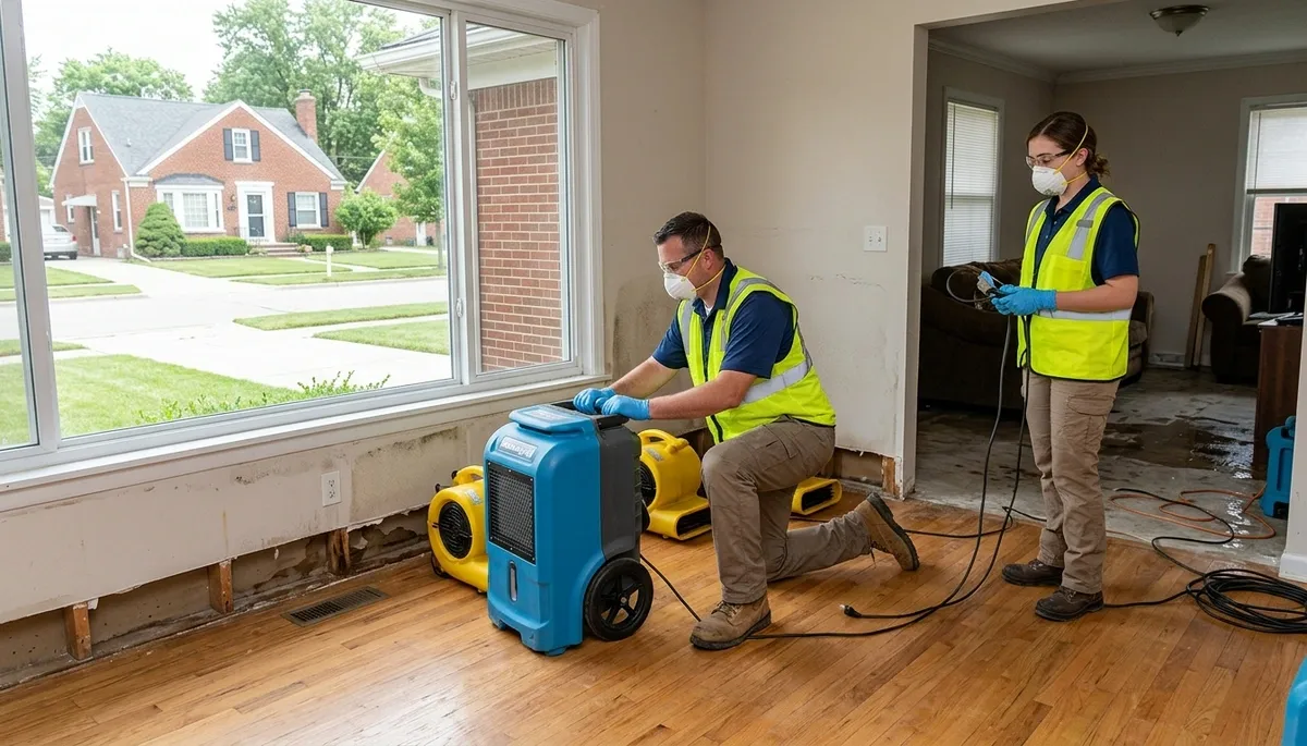Water damage restoration team in Canton, MI providing professional cleanup and repair services
