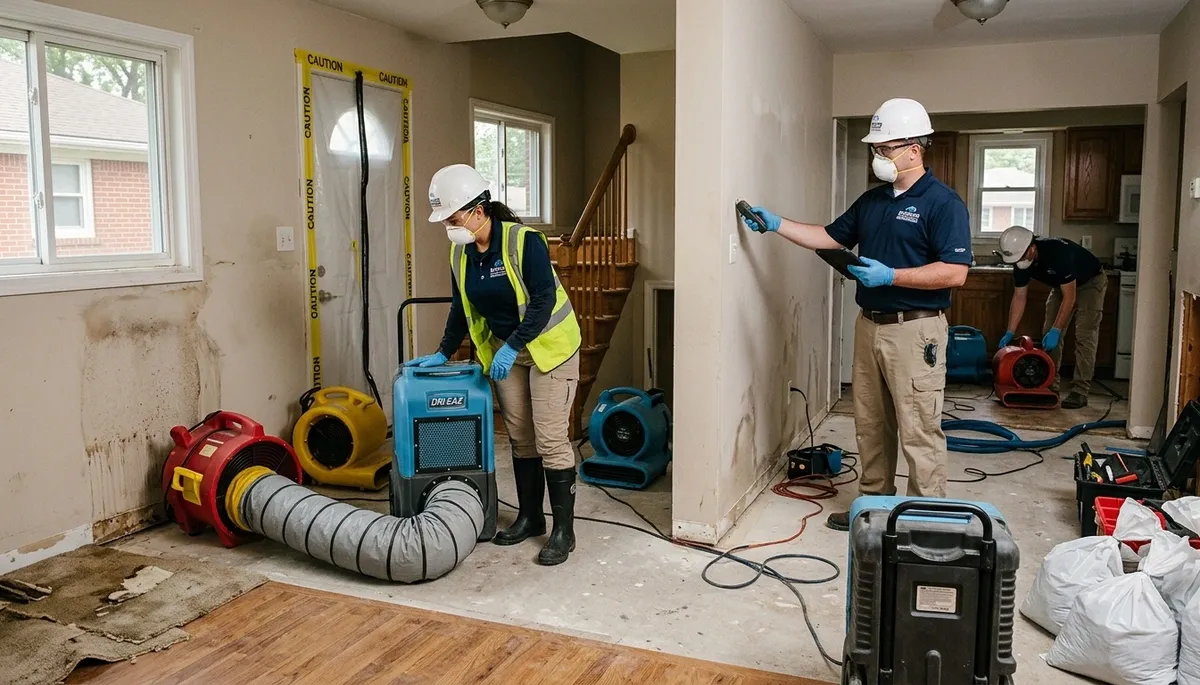 Water damage restoration team in Canton, MI providing emergency cleanup and repair