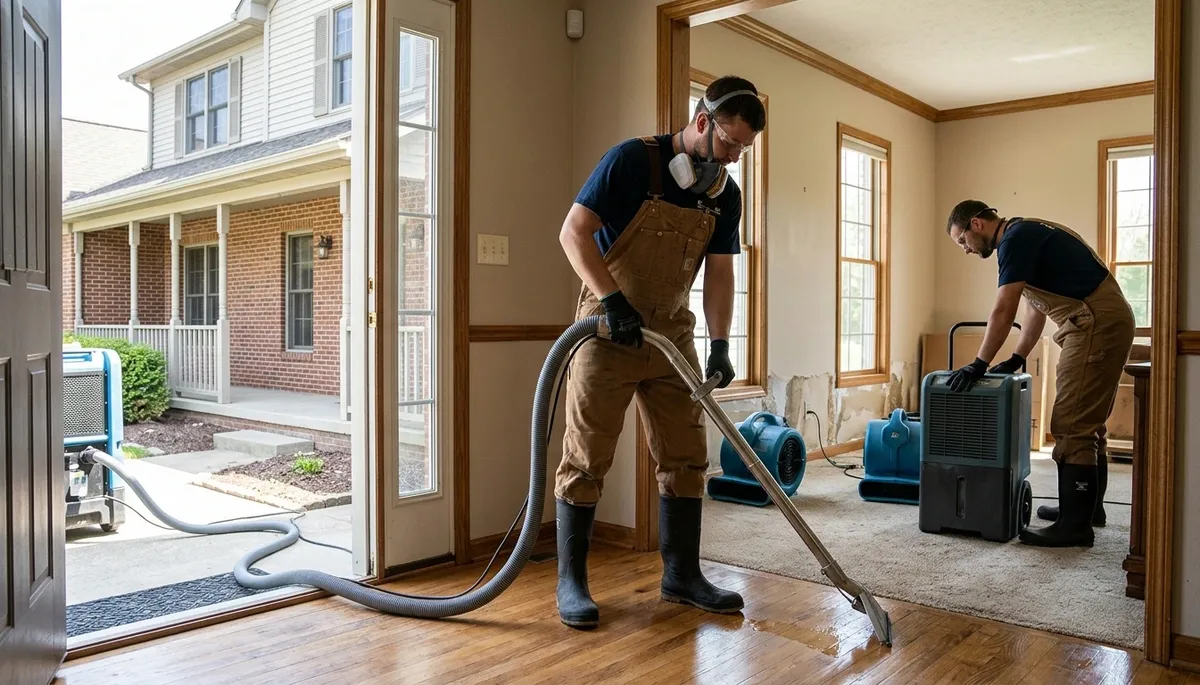 Water damage restoration team in Canton, MI providing emergency cleanup and repair services