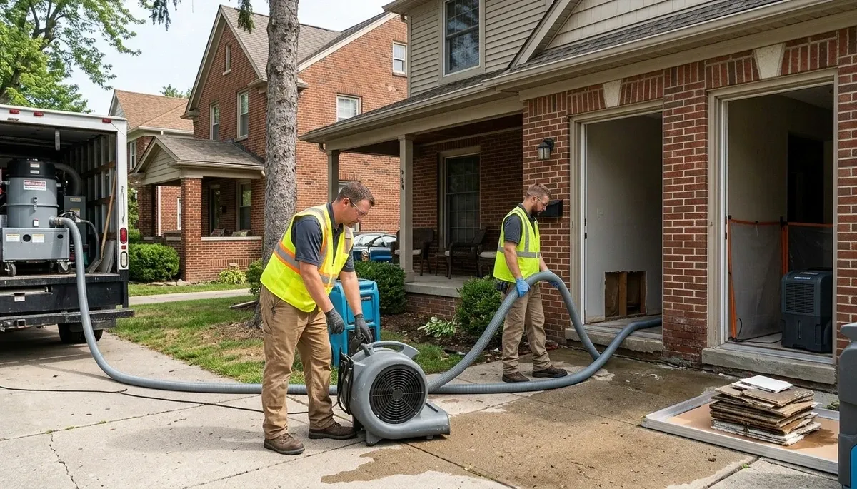 Water damage restoration team serving Canton, MI, for emergency cleanup and repairs