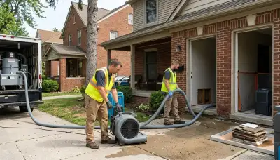 Water damage restoration team serving Canton, MI, for emergency cleanup and repairs