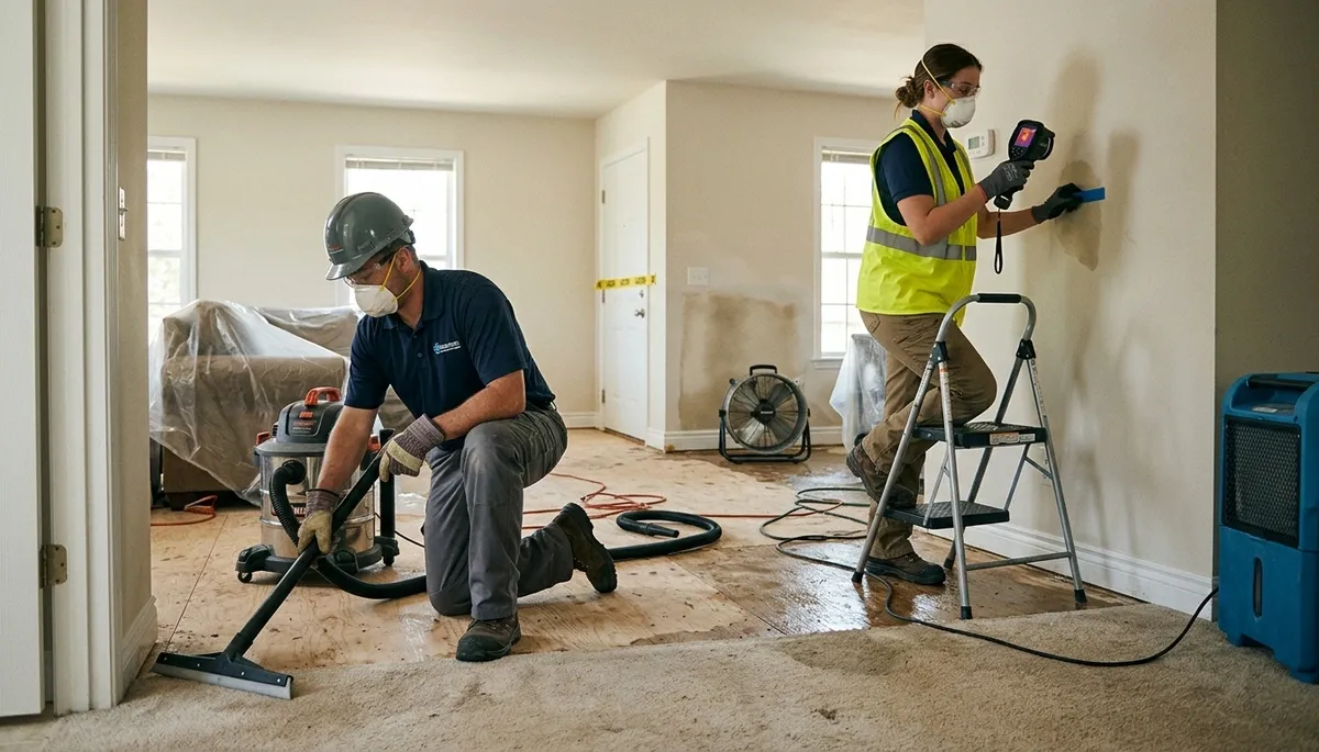 Water damage restoration team serving Canton, MI homes with 24/7 emergency cleanup