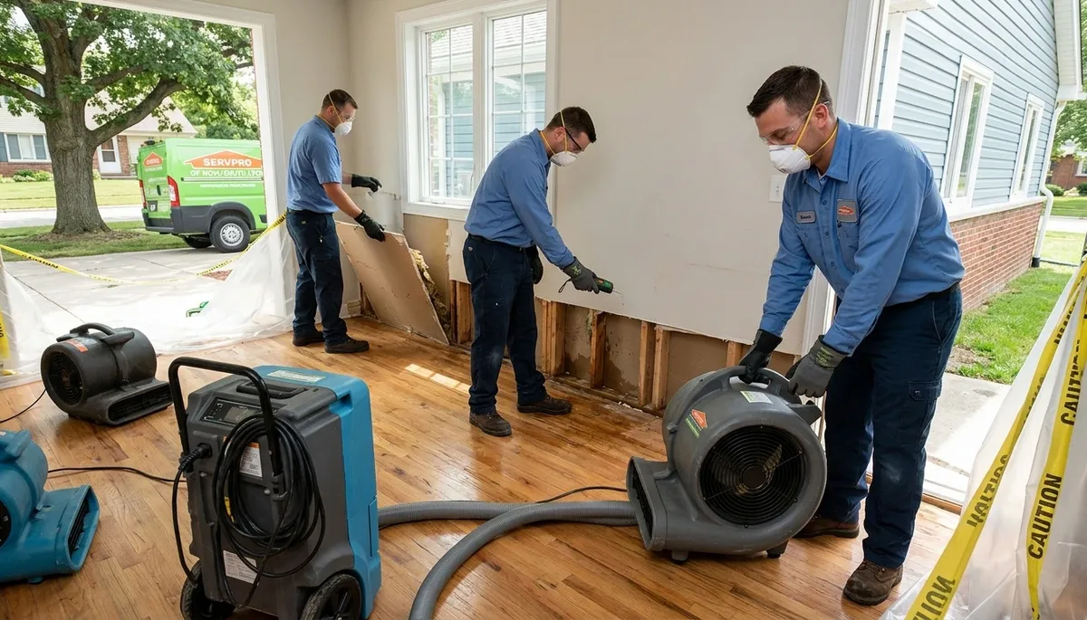 Water damage restoration team in Canton, MI providing emergency cleanup and repair