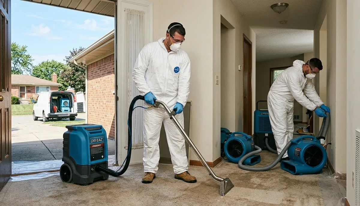 Water damage restoration team serving Canton, MI for fast water extraction and cleanup