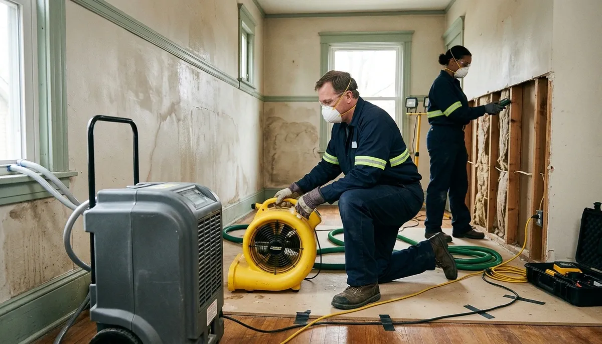 Water damage restoration team in Canton, MI handling emergency cleanup and drying services