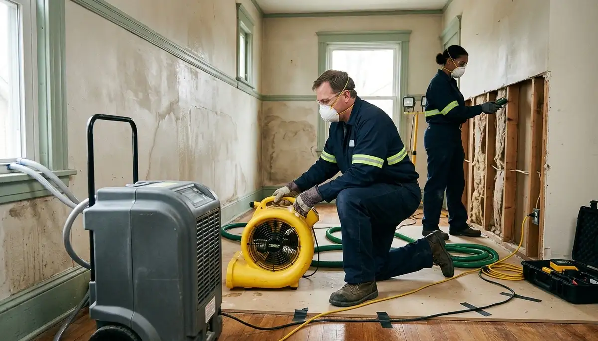 Water damage restoration team in Canton, MI handling emergency cleanup and drying services